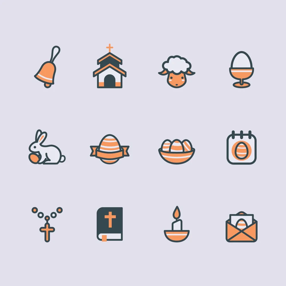 Set of Cute Easter Icon