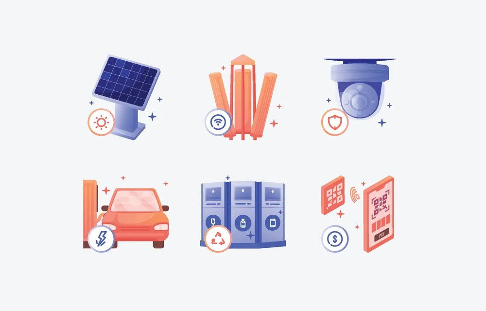 Smart City Technology Icon Set