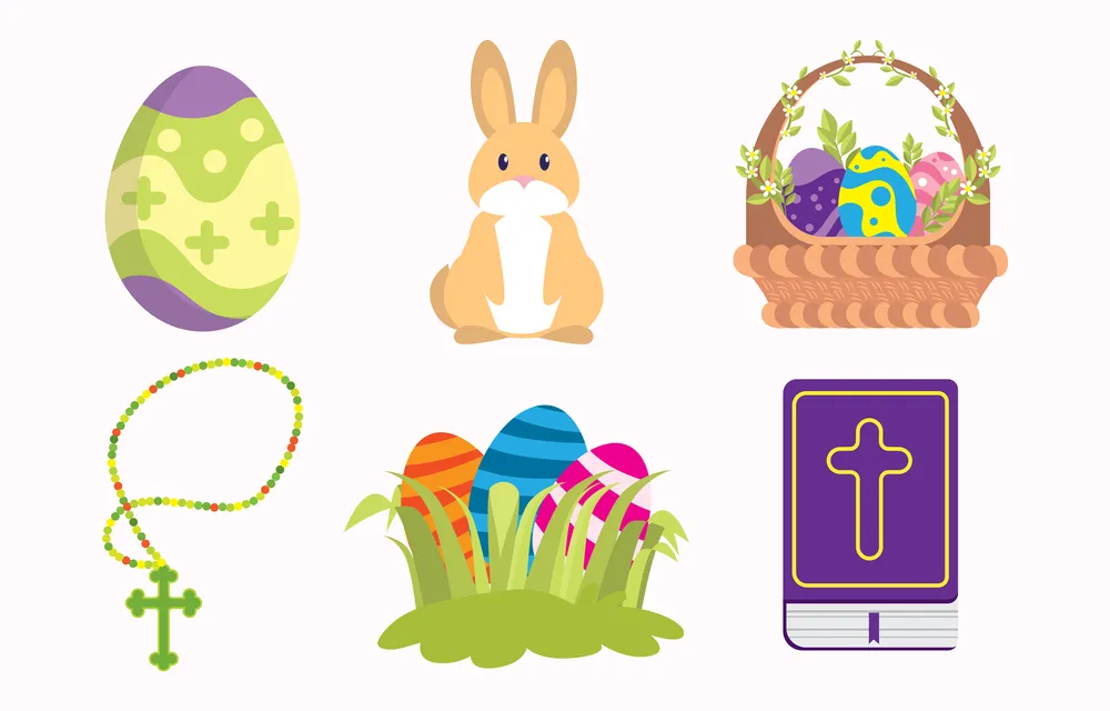 Happy Easter Cute Icon Concept