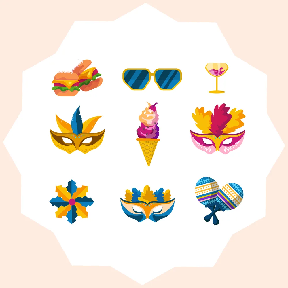 Mardi Gras Mask Festival Icon