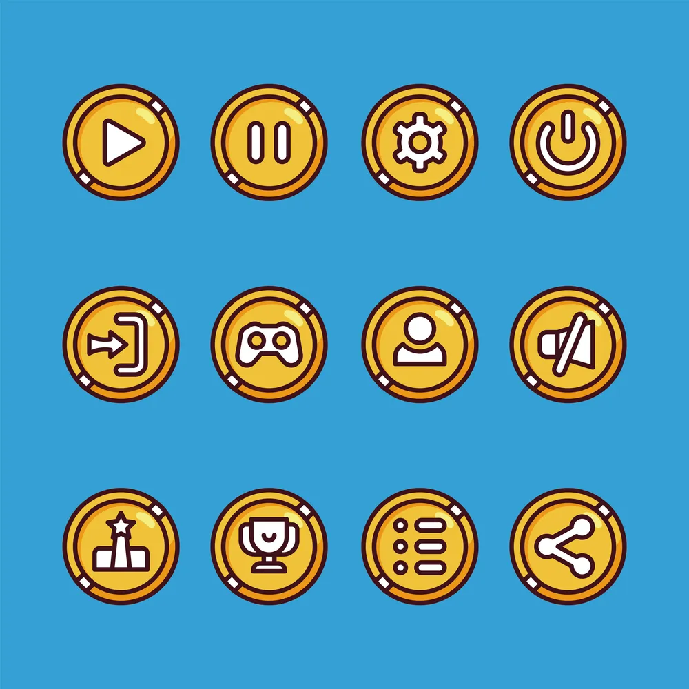 Cute Outlined Game Apps Button Icon