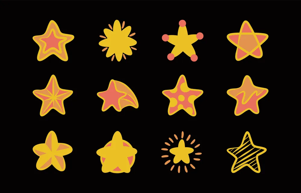 Star Shape Hand Drawn Icon Collection