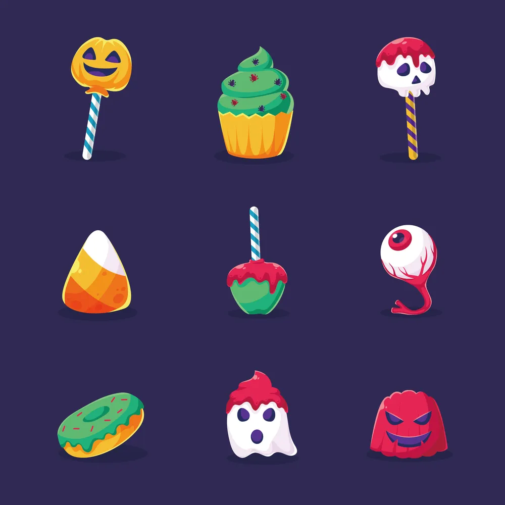 Halloween Trick or Treat Icon Set Template