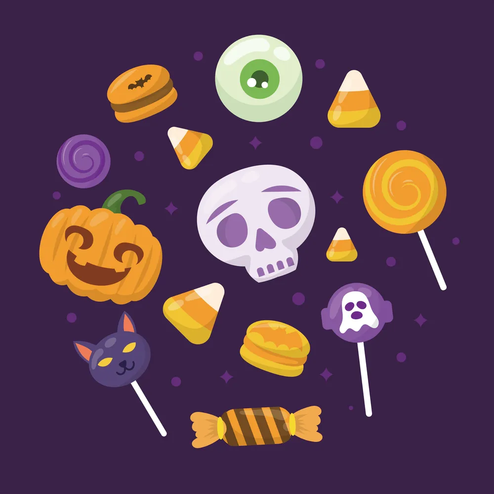 Halloween Trick Or Treat Candy Icon Collection