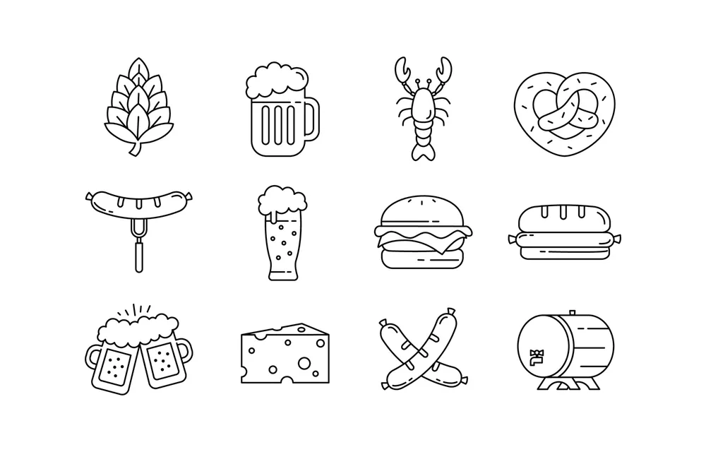 Oktoberfest Food and Beverage Line Icon
