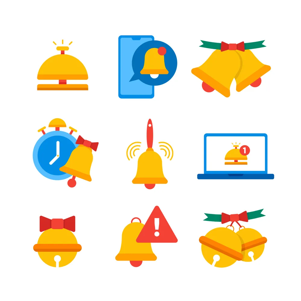 Bell Alarm Ring Icon Collection Set