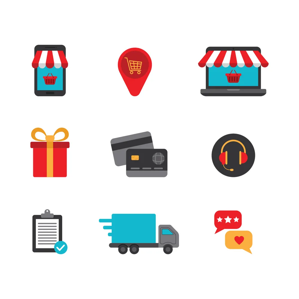 Set of Online Shopping Element Icons