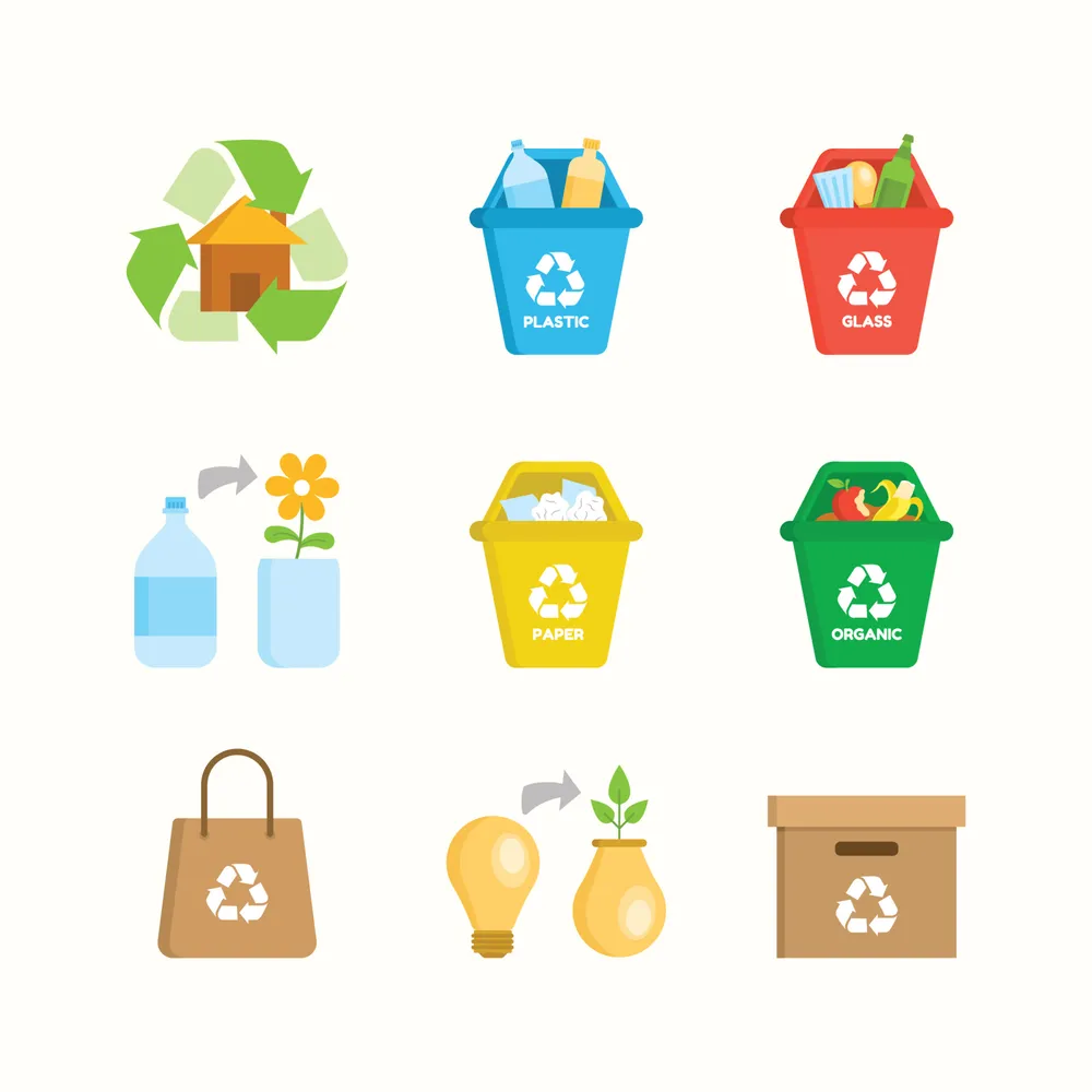 Set of Recycling at Home Element Icons
