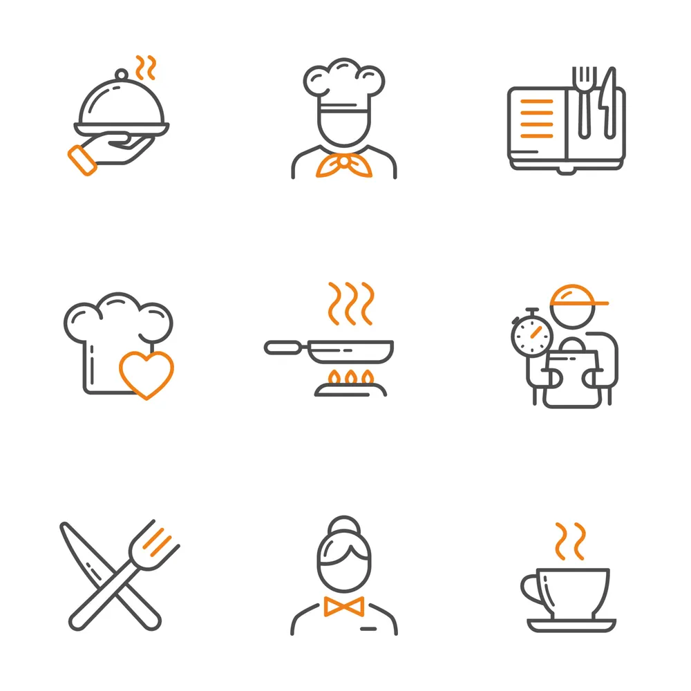 Chef or Caterer Icon in Outline Style