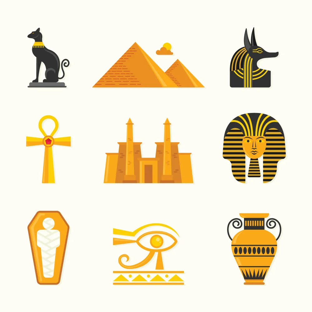 Set of Egyptian Mummy Element Icons