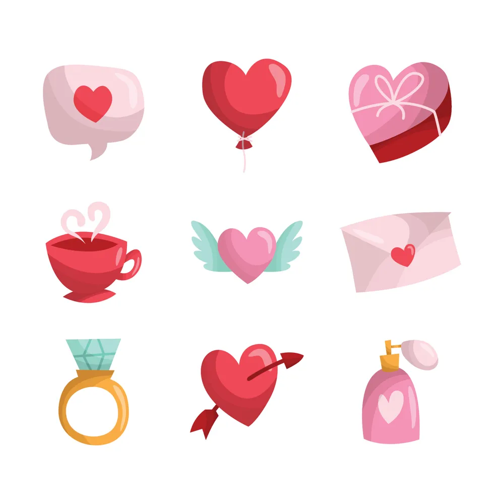 Valentine Day Cute Doodle Icon Collection