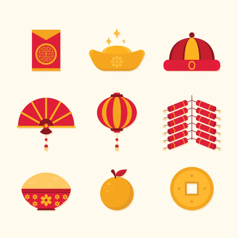 Set Of Chinese New Year Element Icons