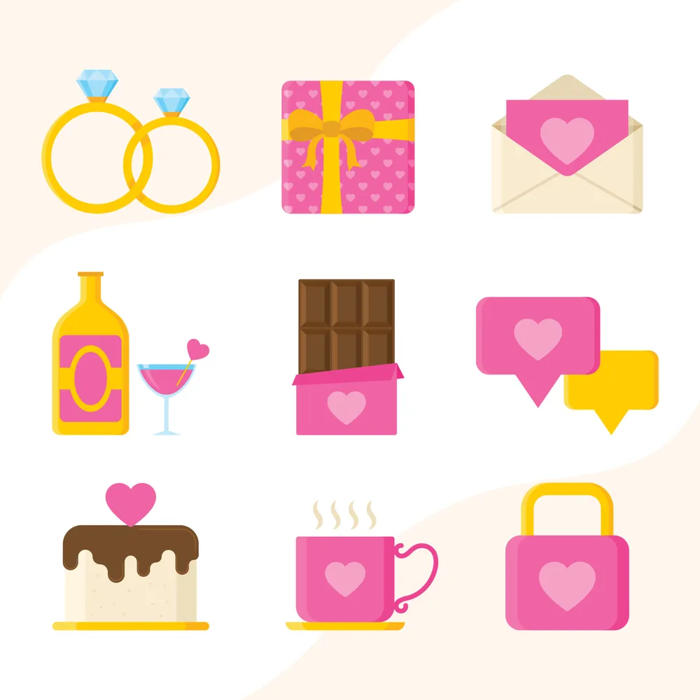 Set of Valentine's Day Element Icons