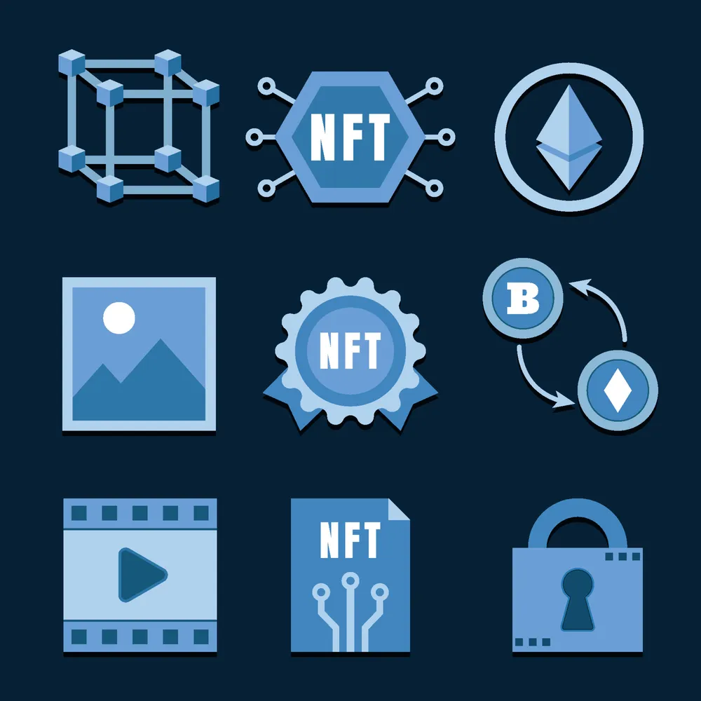 Collection of Non Fungible Token Icon Set