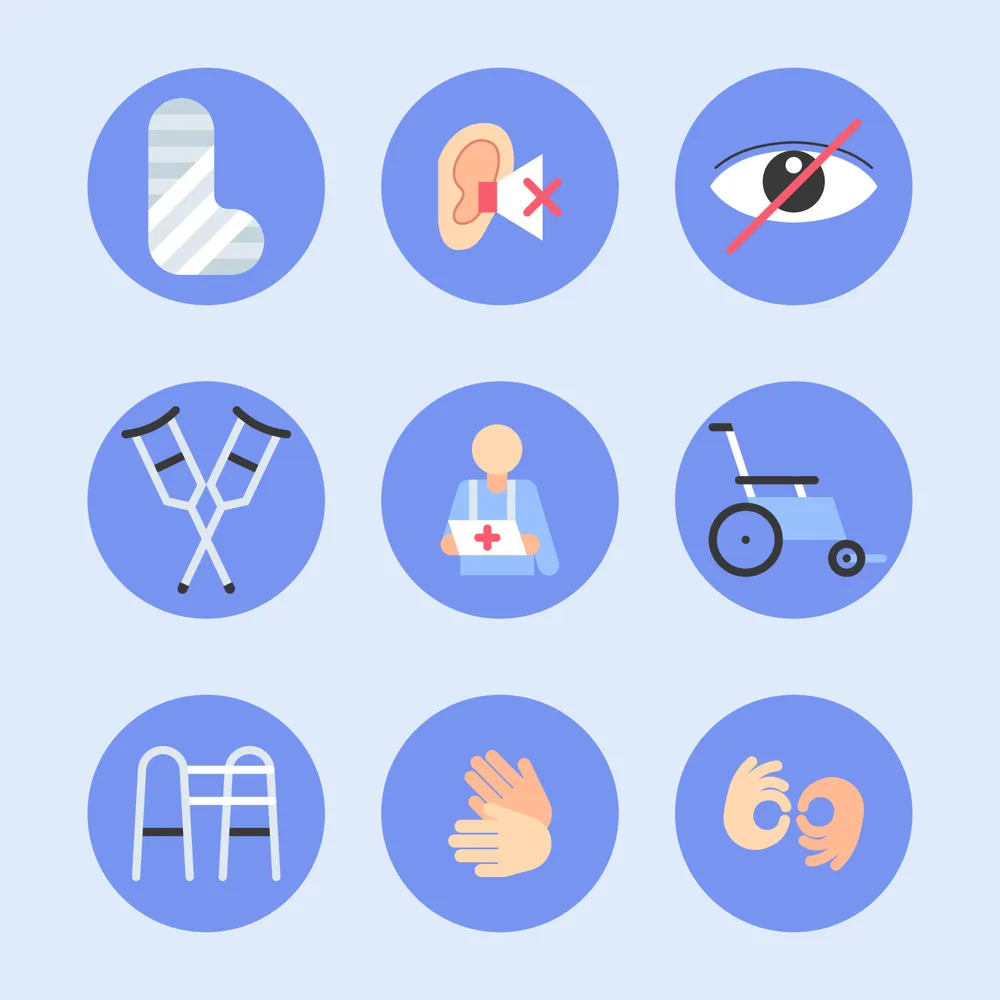 People with Disabilities Awareness Campaign Icons Set