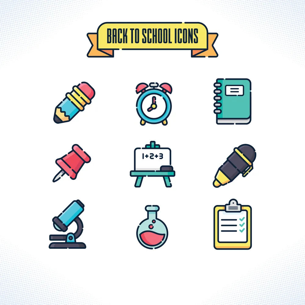 It's Back To School Time Icons