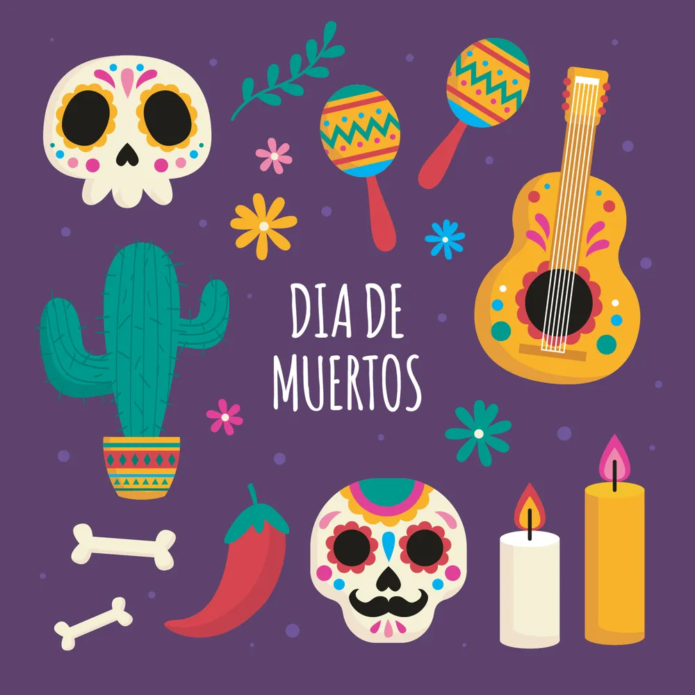 Flat Day of The Dead Icon Collection
