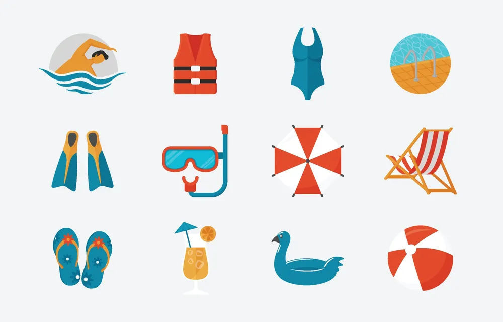 Swimming Pool Party in Summer Icon