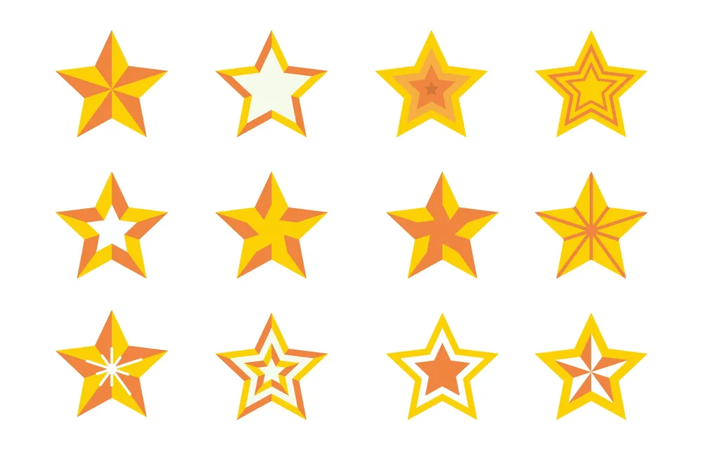 Star Element Full Color Icon Set