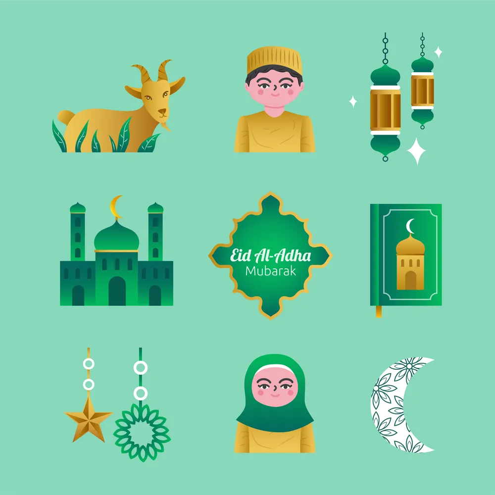 Eid Al Adha Icon Set Template