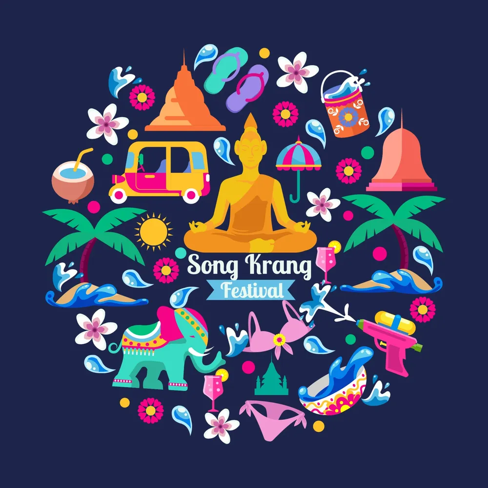 Song Krang Festival set of Icons