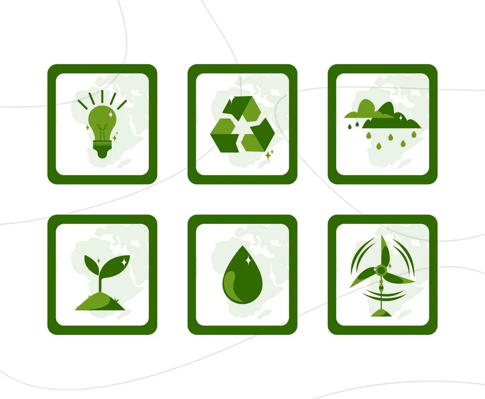 Earth Day Icon with Green Color