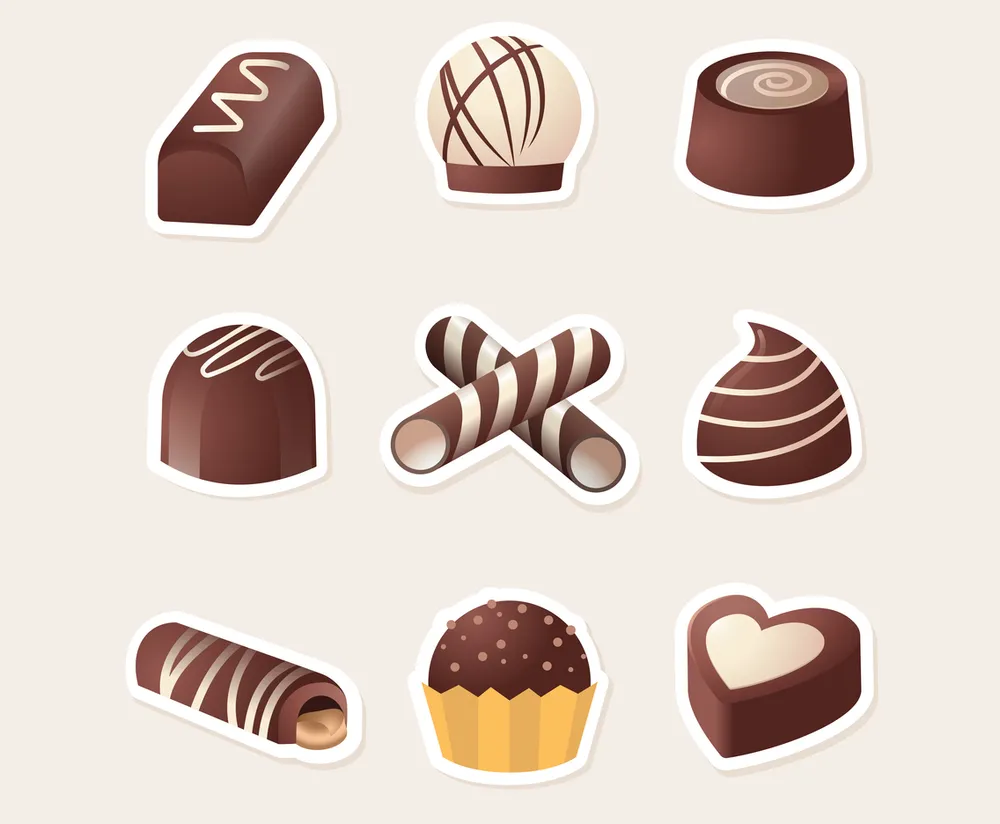 Yummy Variety of Chocolate Icon Collection