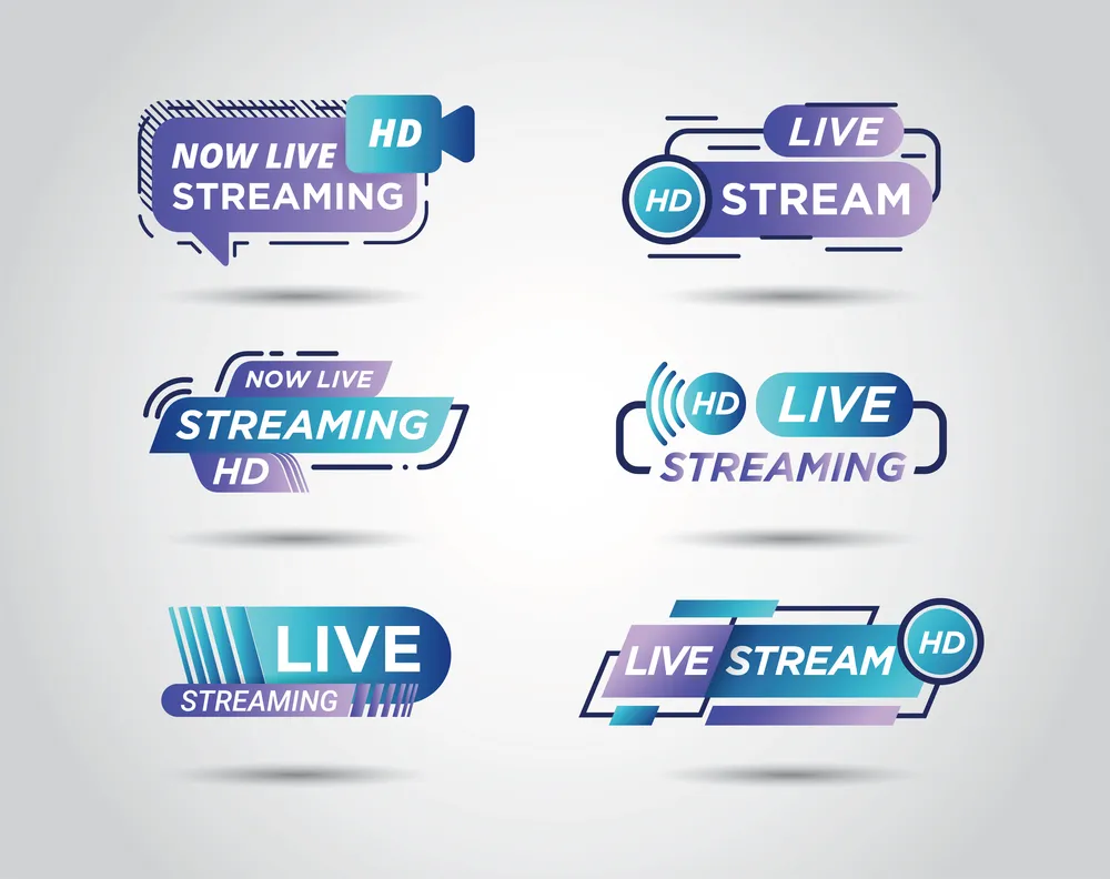 Set of Live Video Streaming Label or Icons
