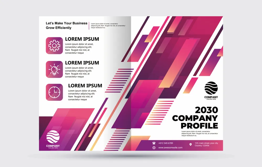Modern Gradient Geometric Company Profile Template