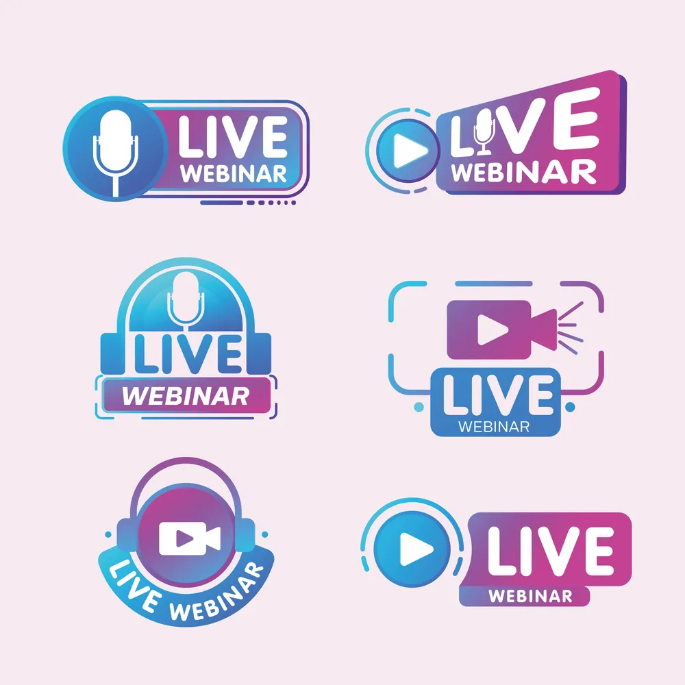 Generic Live Webinar Badges Set