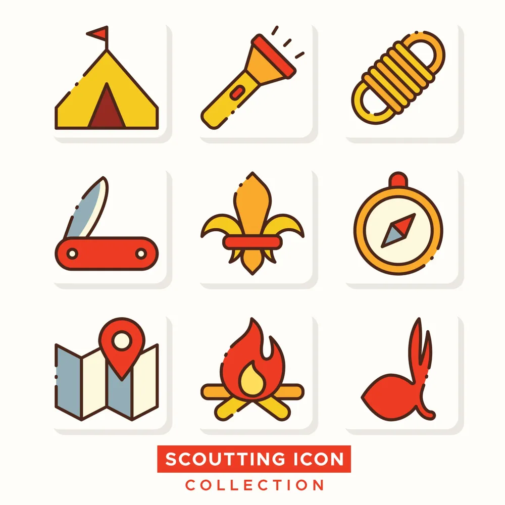 Indonesian Boy Scout Activity Icon Pack Called Pramuka