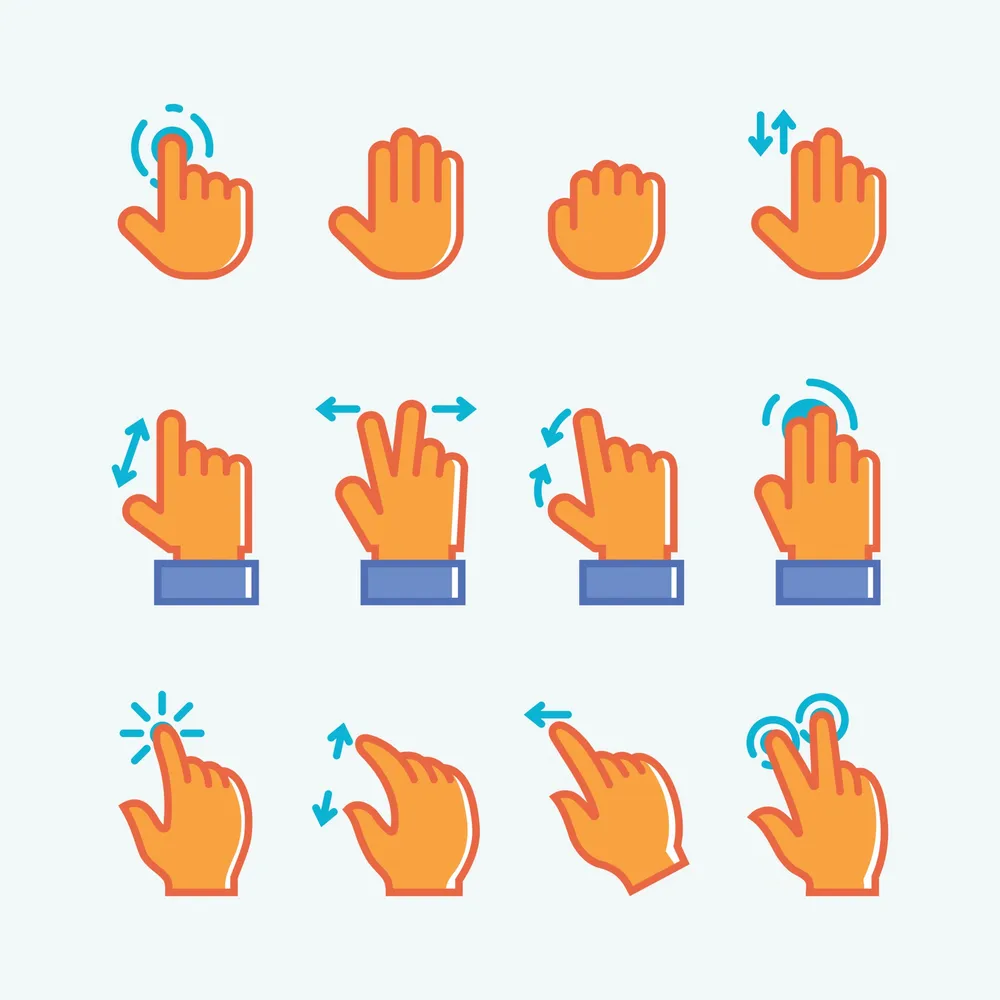 Set of Human Gesture Icon Using Digital Devices