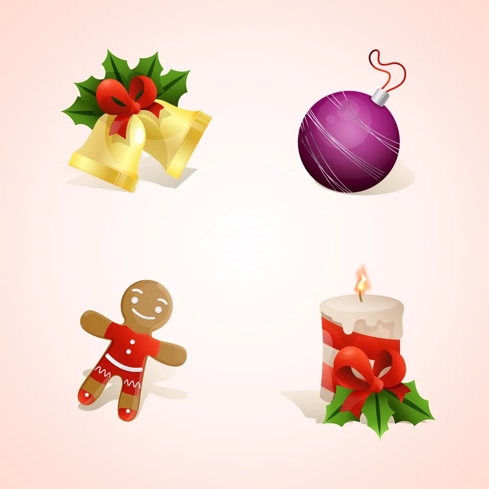 A Set of Christmas Items with Gradient