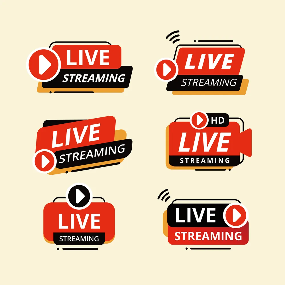 Social Media Live Streaming Badge Set