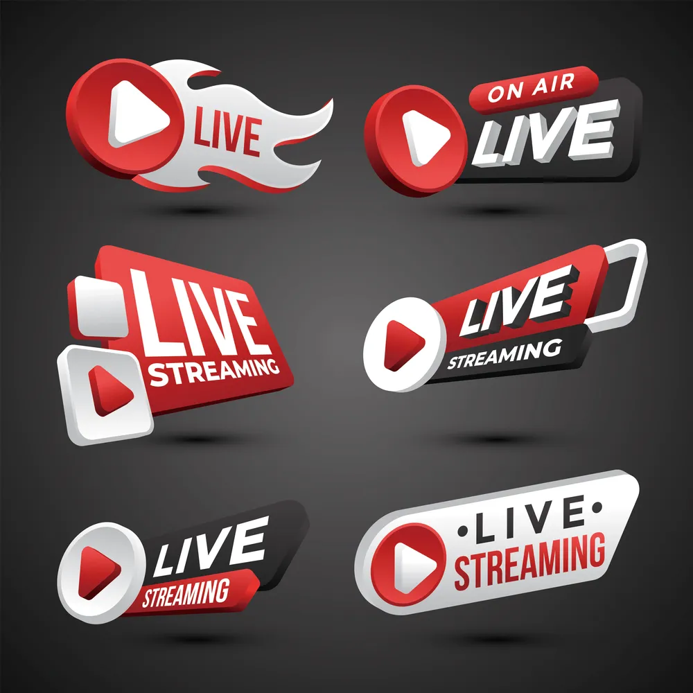 Set of Live Streaming Badge