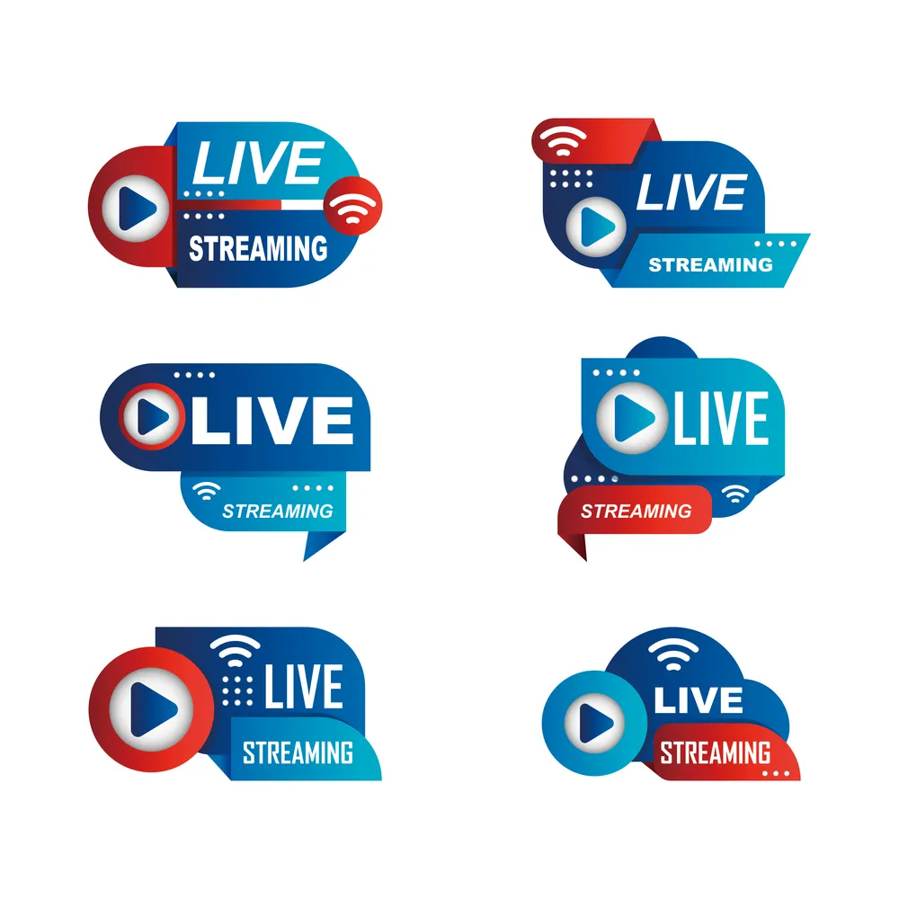 General Live Streaming Badge with Gradient Color Concept