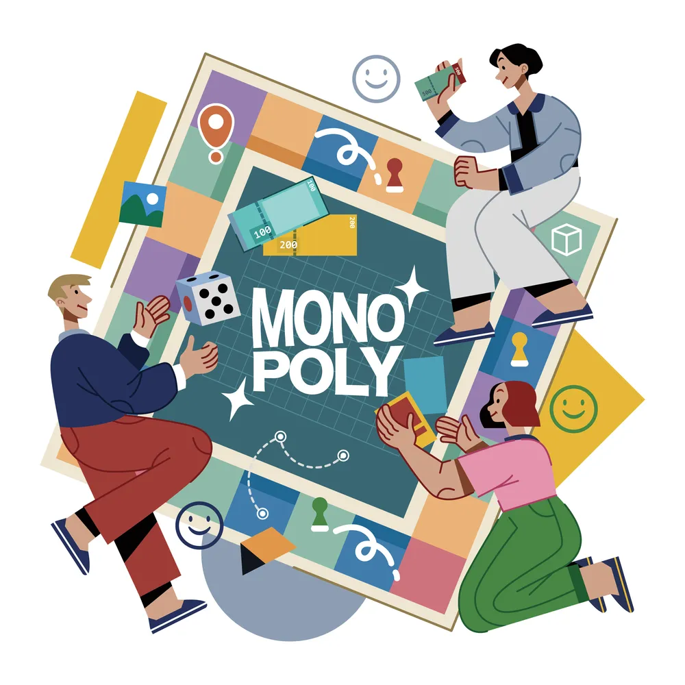 A Group Of Friends Playing Monopoly