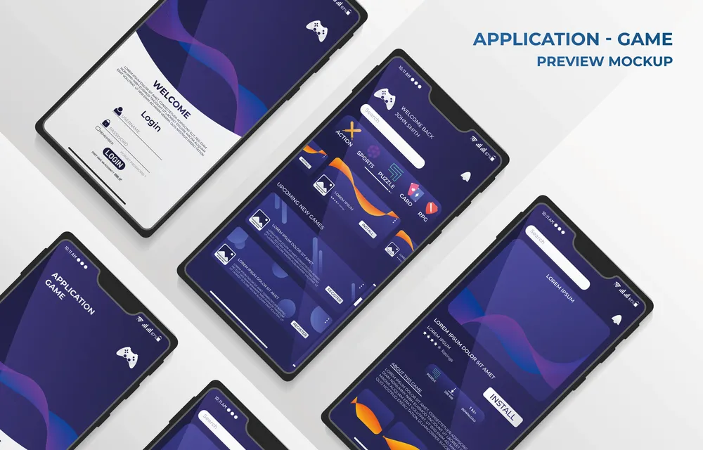 Game Application Preview Mockup