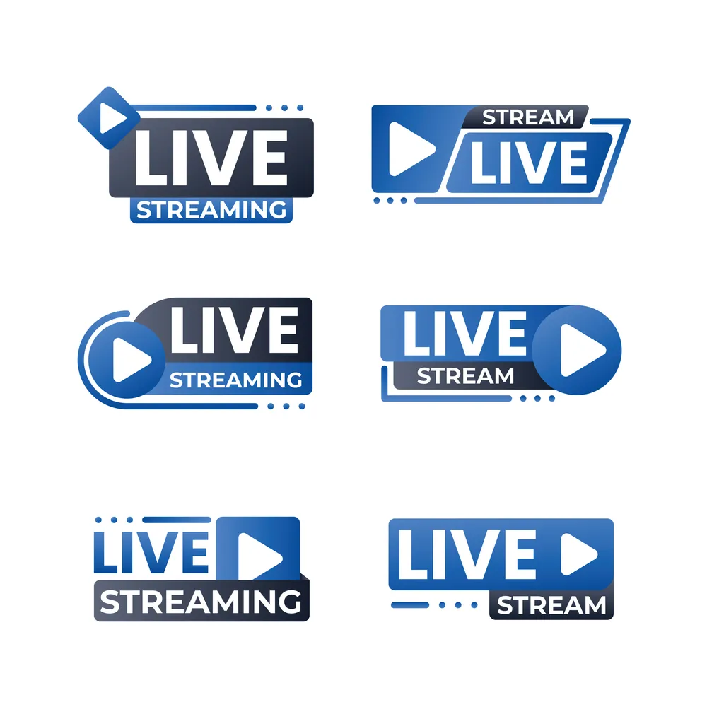 Live Streaming Social Media Badges Set