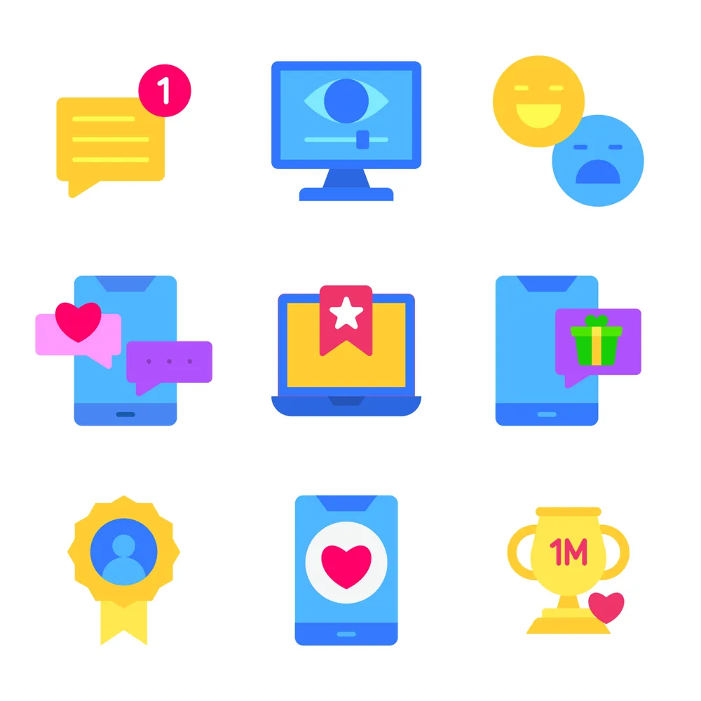Colorful Social Media Reaction