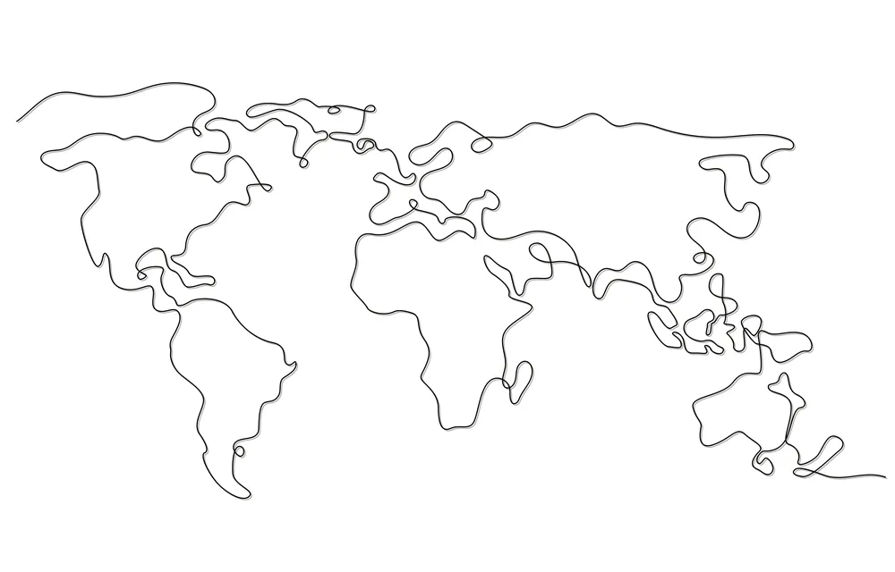 One Stroke Art World Map