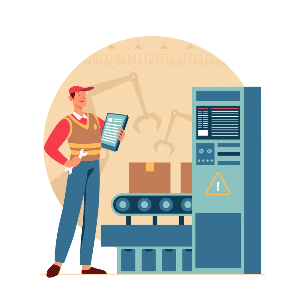 Factory Worker and Engineer Concept