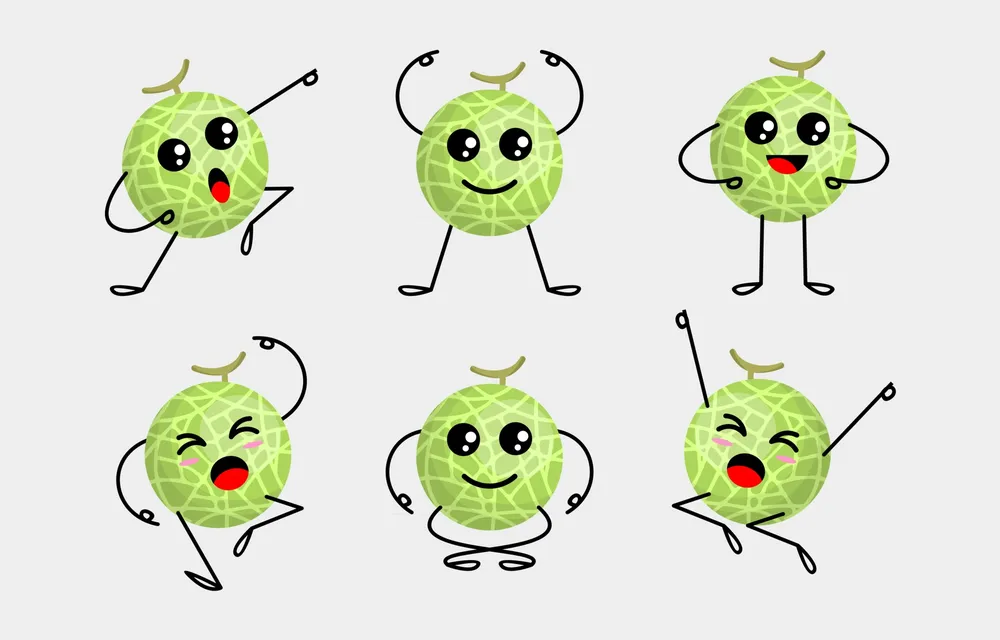 Set of Melon Characters