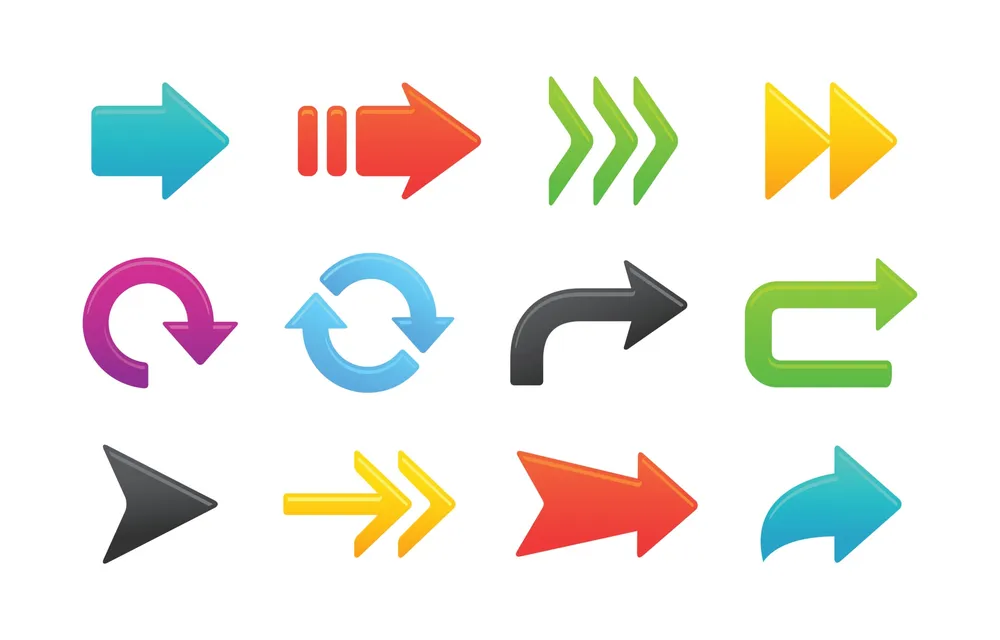 Colorful Arrows with Different Shape