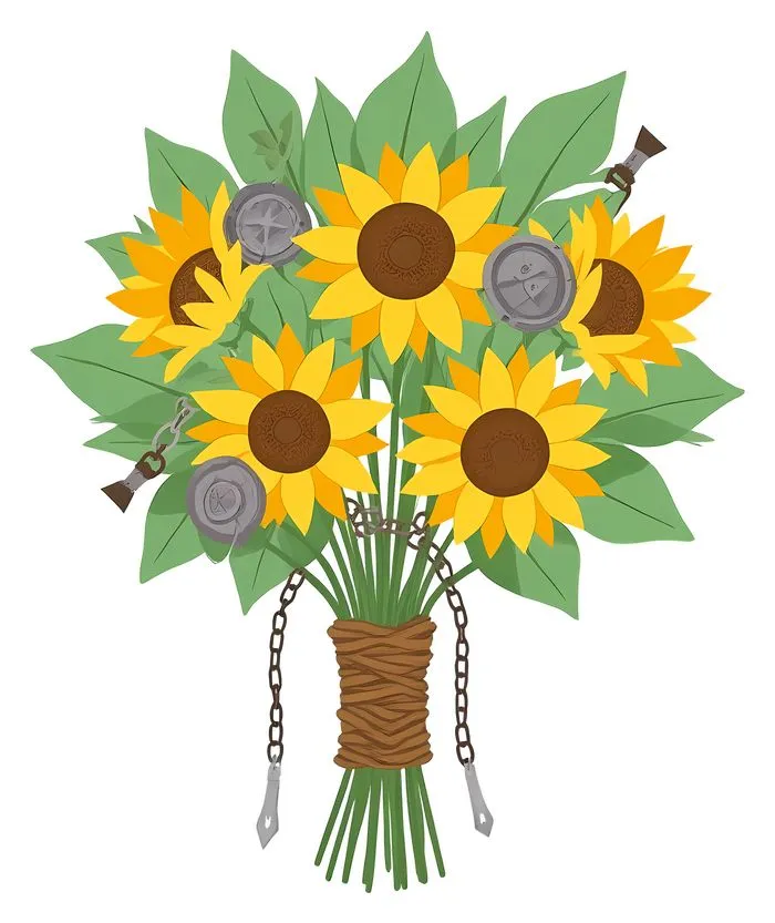 向日葵花束PNG免抠素材预览图