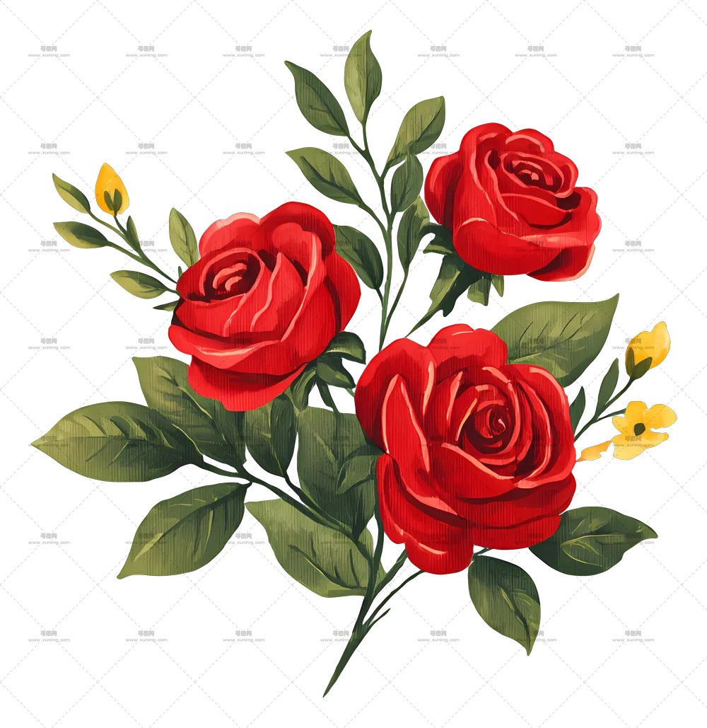 红色玫瑰花束PNG免抠图预览图