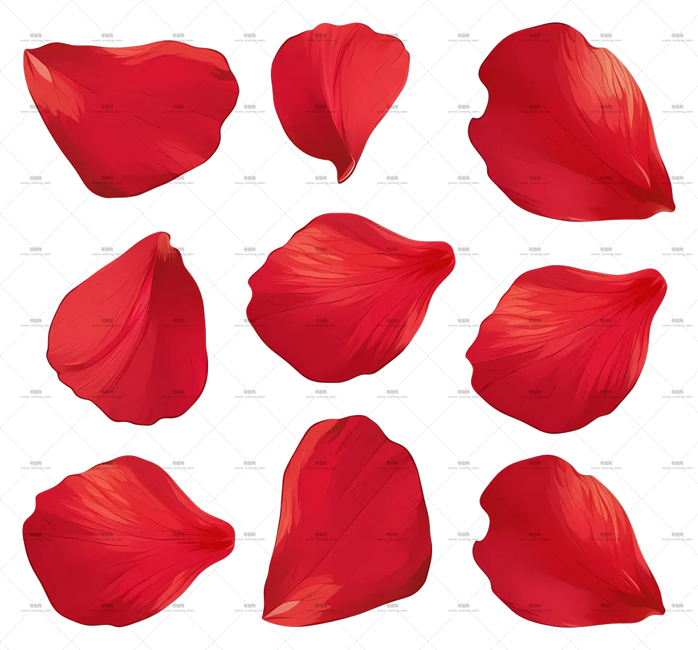红色花瓣插画PNG免抠图预览图