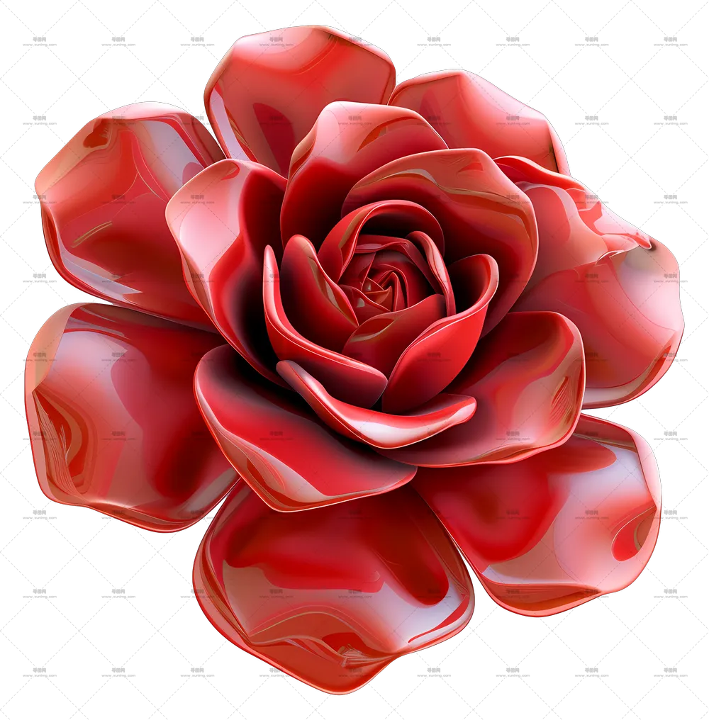 美丽红色玫瑰花插画PNG免抠图预览图