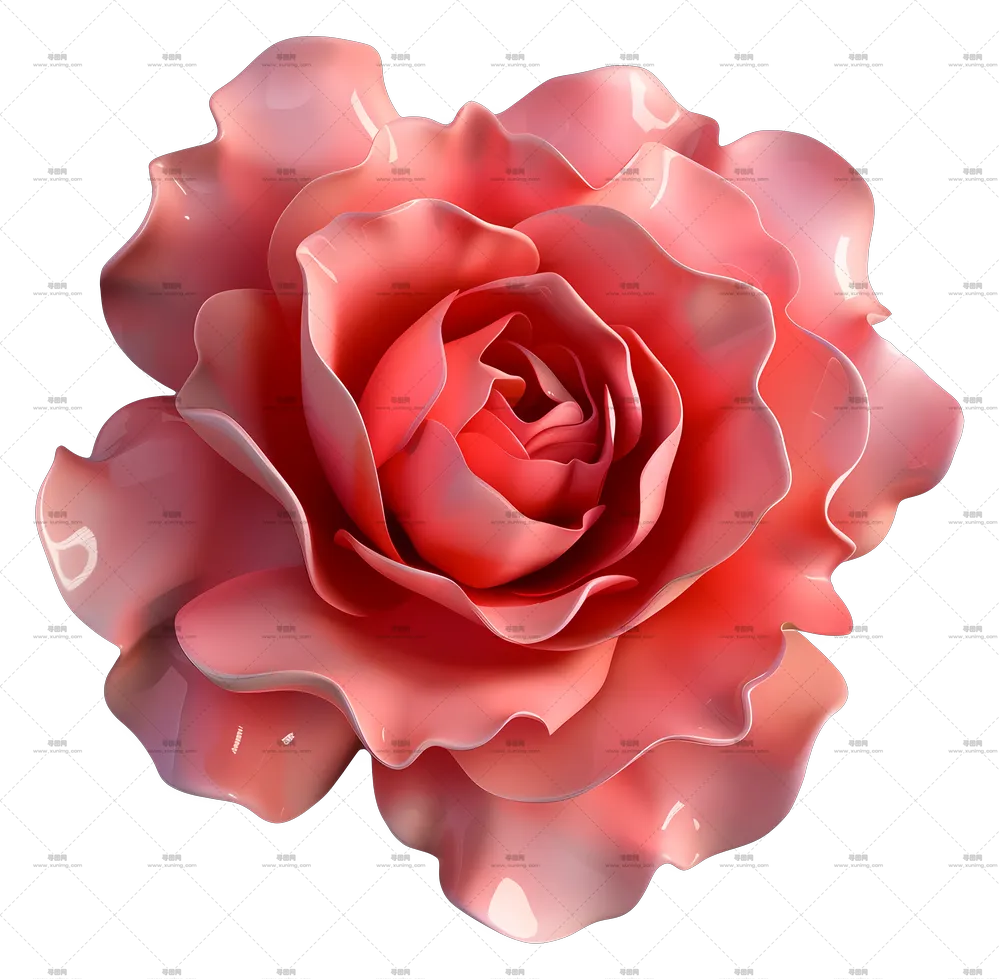 优雅红色玫瑰花插画PNG免抠图预览图