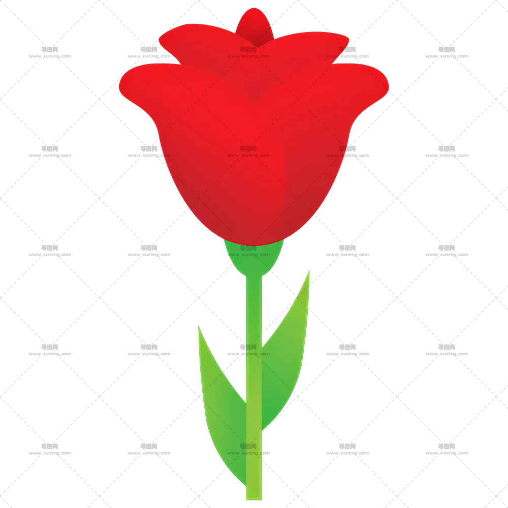 象征爱情美丽红色玫瑰花PNG免抠图预览图